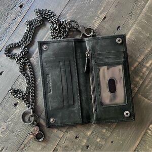 Genuine black leather Harley Davidson wallet w/ chain.